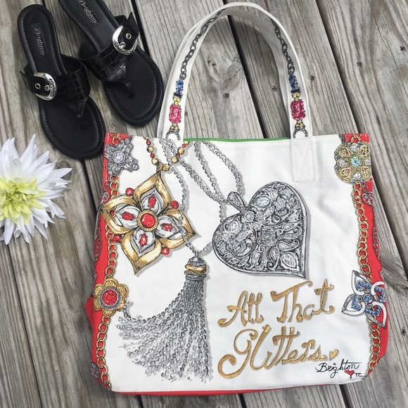 Brighton Handbags - Brighton All That Glitters Canvas Tote Bag